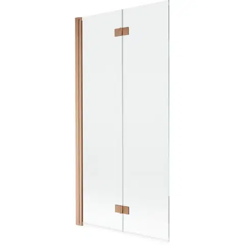 Sprchové dvere MEXEN - MIST vaňová zástena 90x150 cm 6mm 2-s, meď kartáčovaná, číra, ľavá 8A9-090-002-65-00-L