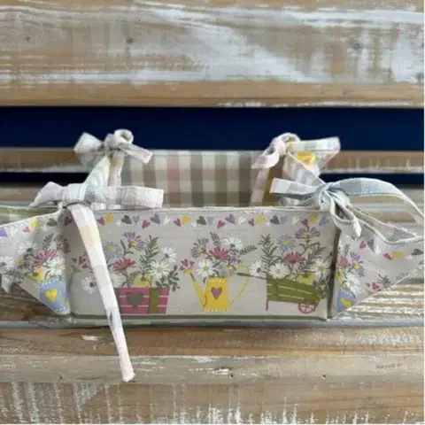 Podnosy a tácky Kinekus Košík na pečivo 35x35cm bavlnený VESELÁ ZÁHRADA