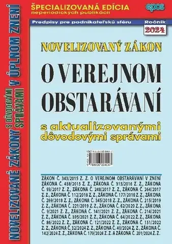Zákony, zbierky zákonov Novelizovaný zákon o verejnom obstarávaní 17/2024