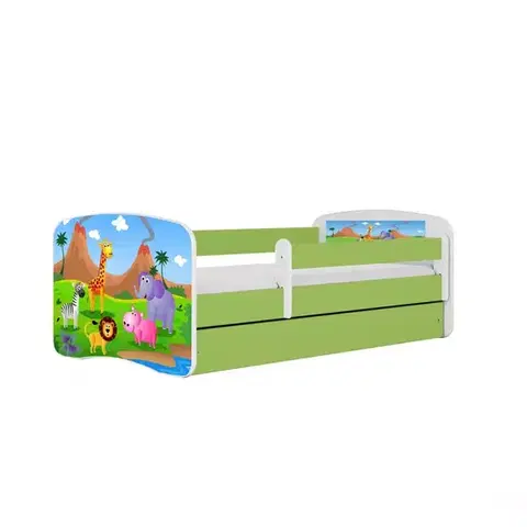 Postele pre dievčatá Detská Posteľ. Babydreams+Sz+M Zelená 70x140 Safari