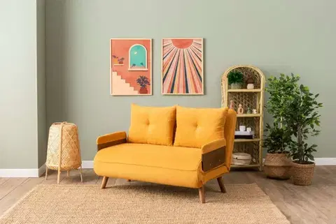 Pohovky a gauče Dvojmiestna rozkladacia pohovka Cosmo 2-Seater - Bohemian Mustard