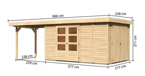 Zahradné domčeky Drevený záhradný domček RETOLA 6 Lanitplast