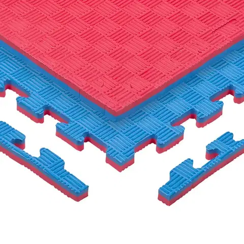 Podložky na cvičenie Puzzle tatami podložka inSPORTline Sazegul 100x100x2 cm červeno-modrá, vzor 5 prúžkov