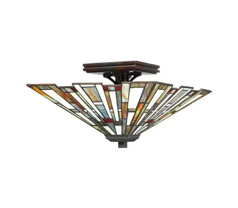 Svietidlá Elstead Quoizel QZ-MAYBECK-F - Stropné svietidlo Tiffany MAYBECK 2xE27/60W/230V QZ-MAYBECK-F