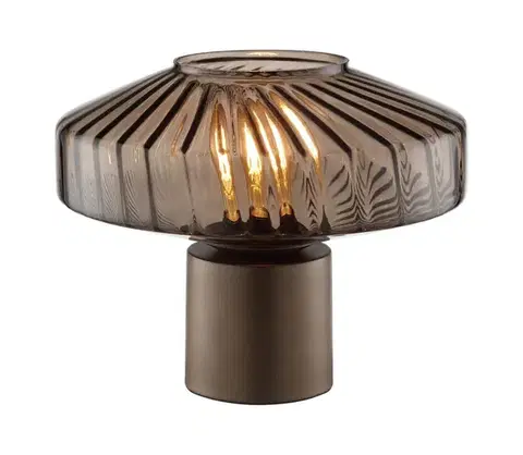 Lampy Brilliant - Stolová lampa LYN 1xE27/20W/230V hnedá/dymová hnedá 60360/20