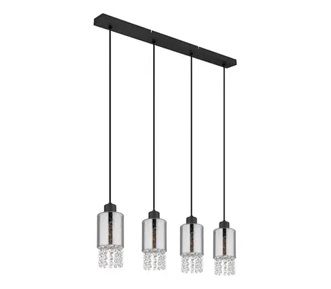 Svietidlá Globo 15799-4H - Luster na lanku BACKEY 4xE27/40W/230V čierna 15799-4H
