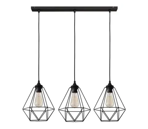Svietidlá  Luster na lanku KARO 3xE27/15W/230V W-L 1311/3 BK-B