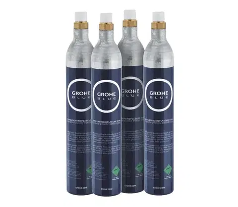 Svietidlá GROHE 40422000 - Fľaša na karbonizáciu GROHE BLUE 425 g CO2 (4 ks) nerezová 40422000