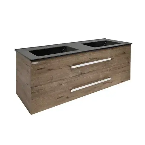 Kúpeľňový nábytok Kúpeľňová skrinka s umývadlom SAT Cube Way 120x53x46 cm dub wellington mat CUBE461202DWMODC CUBE461202DWMODC