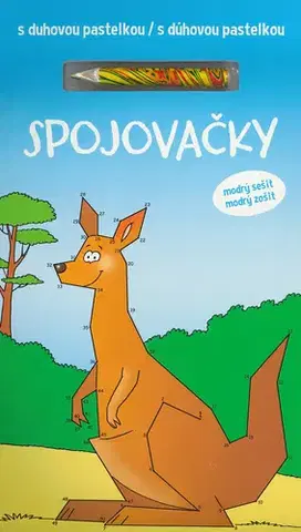 Nalepovačky, vystrihovačky, skladačky Spojovačky s dúhovou pastelkou – modrý zošit