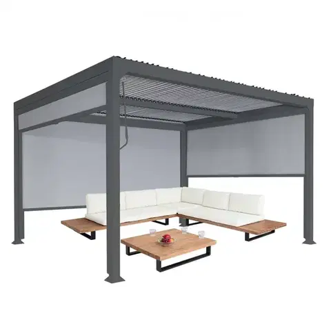 Bioklimatické pergoly Bioklimatická pergola HWC-L41 3x3 so 3 bočnými stenami