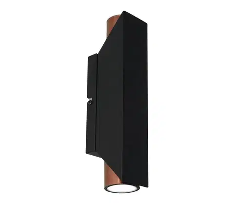 Svietidlá  Nástenné svietidlo WALL 2xGU10/8W/230V čierna/medená 3116