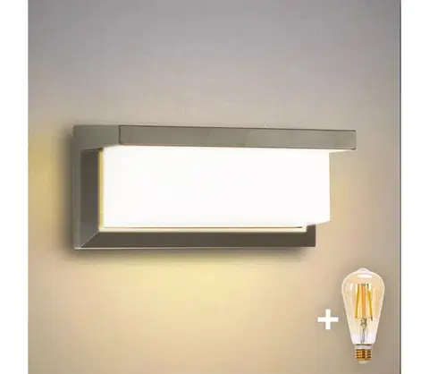 Svietidlá BRILAGI - LED stmievateľné vonkajšie nástenné svietidlo BRICKY 1xE27/6W/230V 2700-6500K IP54 sivá BG1696+AI0601