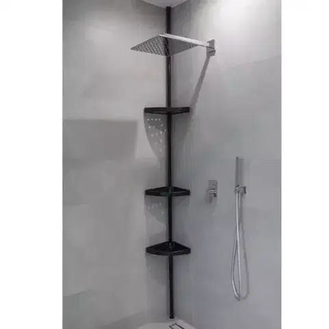 Kúpeľňové doplnky Rohová polička 290cm čierna