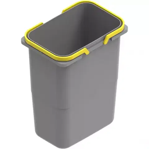Koše na triedenie odpadkov Odpadkový kôš (MKT) plast sivý/žltý TE22.1