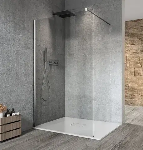 Sprchové dvere GELCO - VARIO CHROME jednodielna sprchová zástena na inštaláciu k stene, číre sklo, 1100  GX1211GX1010