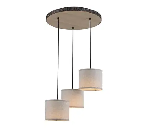 Svietidlá Leuchten Direkt 11236-79 - Luster na lanku BARK 3xE27/40W/230V 11236-79