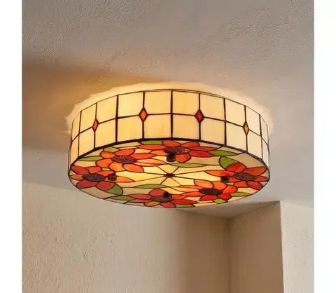 Svietidlá BRILAGI - Tiffany vitrážové stropné svietidlo SUNFLOWER 2xE27/60W/230V pr. 40 cm BRC-8004A