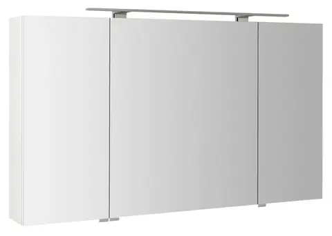 Kúpeľňový nábytok SAPHO - RIWA galérka s LED osvetlením, 3x dvierka, 121x70x17cm, biela lesk RIW120-0030