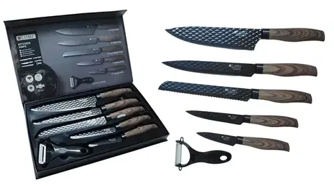 Sady nožov MAKRO - 6-dielny set, 5 x nože a 1 x škrabka