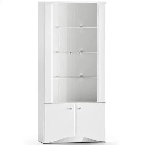 Vitríny a regály do obývačky Vitrína Glamour 01 Biela Lesk