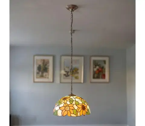 Svietidlá BRILAGI - Tiffany vitrážový luster na reťazi SUNFLOWER 1xE27/60W/230V pr. 40 cm BRP-8004C