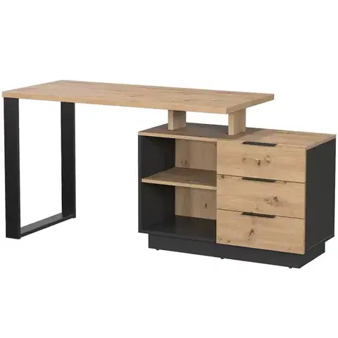 Moderné kancelárske stoly Písací stôl Sierro 3s Dub Artisan/Čierna