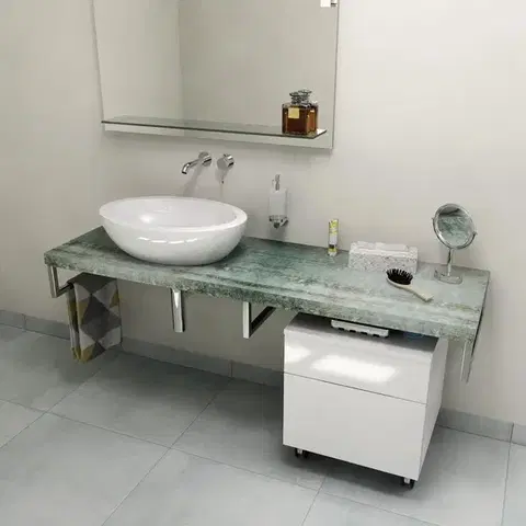 Kúpeľňový nábytok SAPHO - AVICE doska pod umývadlo 130x50cm, hrúbka 5cm, Aquamarine AV136