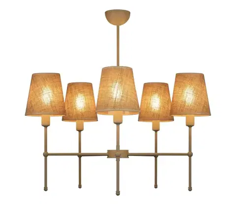 Svietidlá  Luster na tyči MADELA 5xE14/40W/230V juta/béžová 0243