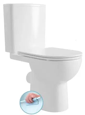 Záchody AQUALINE - TAVON kombi WC, Rimless, zadný odpad, biela PB106WR