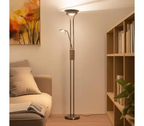 Lampy BRILAGI - Stmievateľná stojacia lampa SCARLETT 1xR7s/230W/230V + 1xG9/40W bronzová 63055