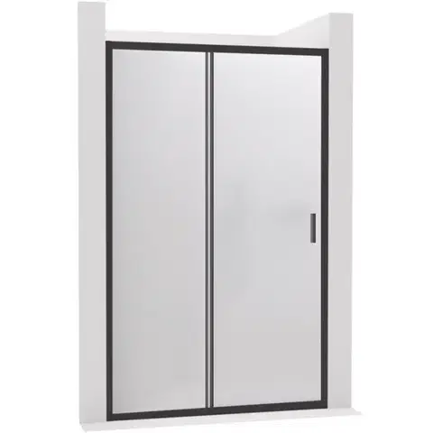 Sprchovacie kúty CERANO - Sprchové posuvné dvere Varone LINE Ľ/P - 6 mm - čierna matná, mliečne sklo - 90x195 CER-662662