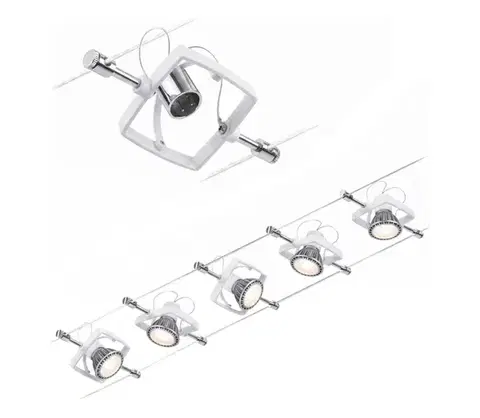 Svietidlá Paulmann 94134 - Súprava 5xGU5,3/10W Kompletný lankový systém MAC 230V biela 94134