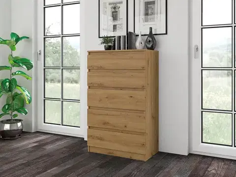 Komody a skrinky Zásuvková komoda WALMA M5, dub artisan