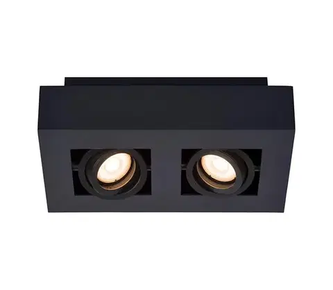 Svietidlá Lucide 09119/11/30 - LED Bodové svietidlo XIRAX 2xGU10/5W/230V čierna 09119/11/30