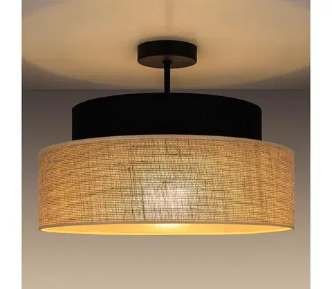 Svietidlá  Prisadený luster BOHO 1xE27/60W/230V pr. 40 cm čierna/béžová 0683