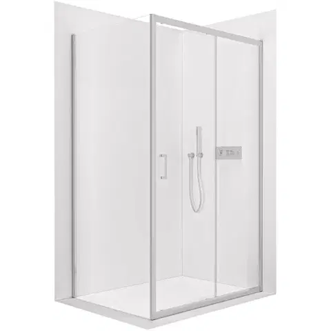 Sprchovacie kúty CERANO - Sprchovací kút Orlano L/P - 5 mm - chróm, transparentné sklo - 80x100x195 - posuvný CER-DY505B-90-226