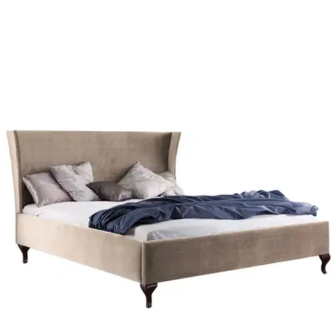 Postele TARANKO Classic CL-1 140 posteľový rám svetlohnedá (Velvet-B1 148) / orech Milano