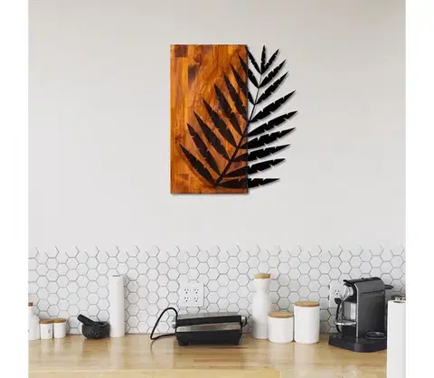 Obrazy  Nástenná dekorácia 58x50 cm list drevo/kov 899SKL1239