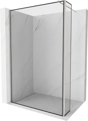 Sprchové dvere MEXEN/S - Kioto Sprchová zástena WALK-IN 110 x 30, čierny vzor, nikel kefovaná 800-110-212-97-70-030