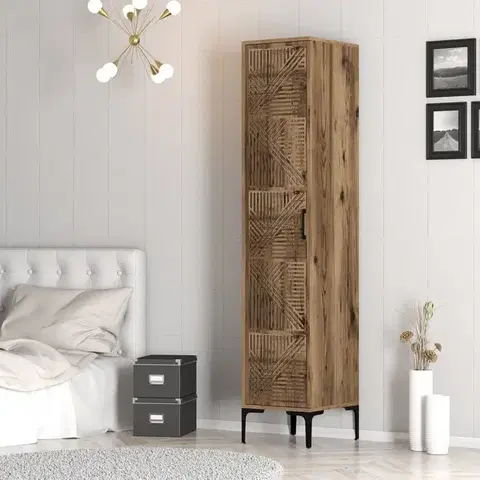 Šatňové skrine Šatníková skriňa Kumsal P - Walnut