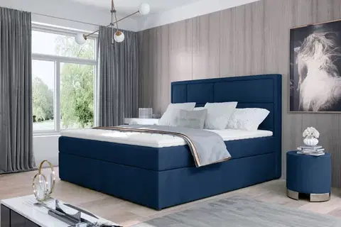Manželské postele MOREN 14 boxpringová posteľ 140x200, Monolith 77