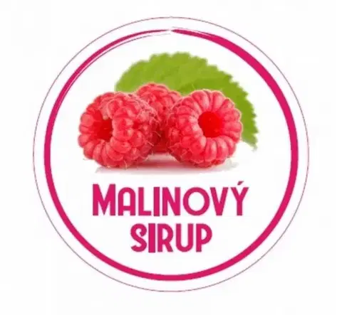 Samolepky na stenu Kinekus Samolepka na fľašu MALINOVÝ SIRUP domáci 12 ks etikiet