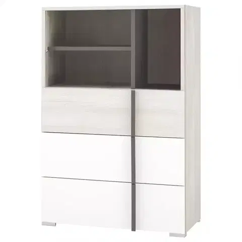 Komody do spálne Komoda Remo RM7 dub wilton/biela/antracit