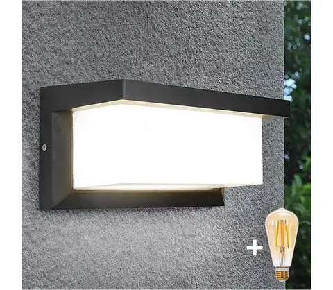 Svietidlá  LED stmievateľné vonkajšie nástenné svietidlo NEELY 1xE27/6W/230V 2700-6500K IP54 antracit BW0296+AI0601
