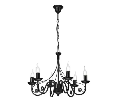 Svietidlá  Luster na reťazi DONATO 6xE14/40W/230V čierna LM-6.29/CZARNY MAT