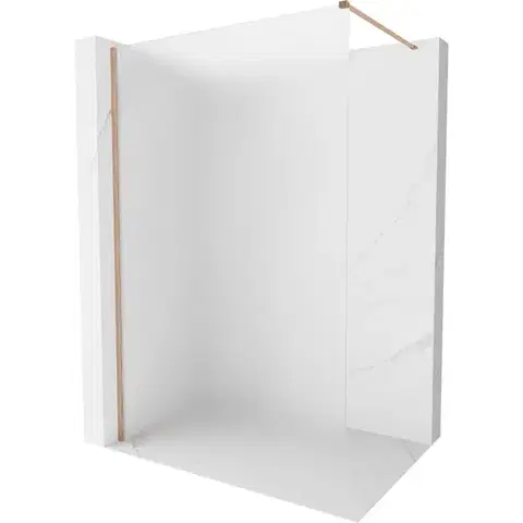 Sprchové dvere MEXEN/S - Kyoto-X Sprchová zástena WALK-IN 110 x 200, dekor 10 mm, meď kartáčovaná 800-110-101-65-30-X