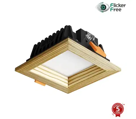 Svietidlá APLED -LED Podhľadové SQUARE WOODLINE LED/6W/230V 3000K 12x12 cm borovica masív 21292