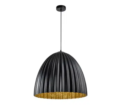 Svietidlá  Luster na lanku T 1xE27/60W/230V pr. 70 cm čierna/zlatá 32027
