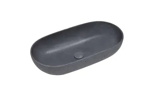 Umývadlá Umývadlo na dosku SAT Cemento 65x35 cm antracit bez prepadu CEM6535A CEM6535A